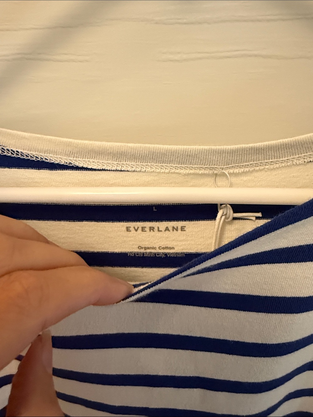 Everlane Organic Cotton Navy and White Stripe Bateau A-Line Dress - Picture 2 of 6
